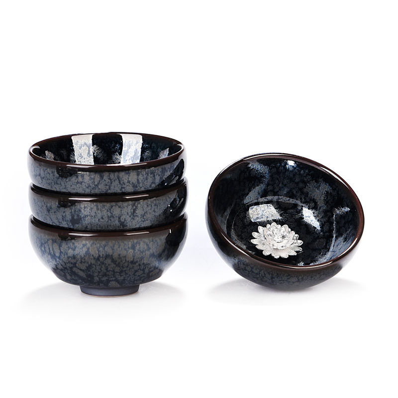 Ancient sheng up new star silver temmoku whitebait glass up ceramic bowl with the master sample tea cup tea cup