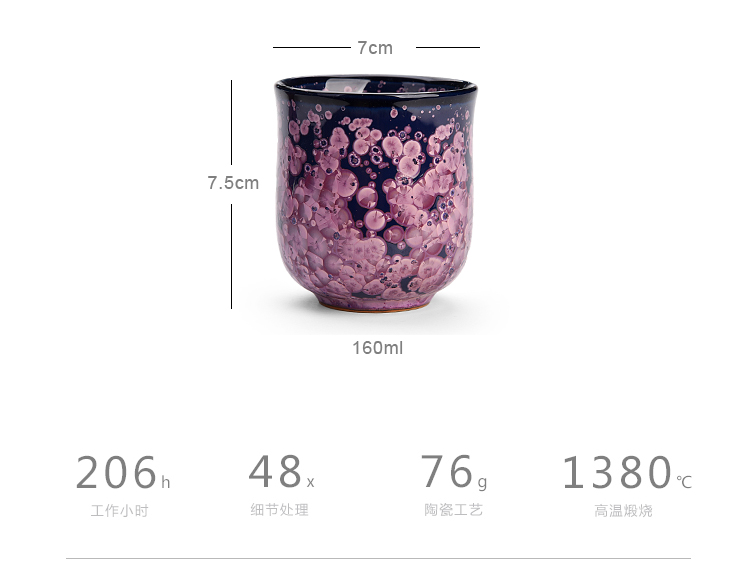 The ancient sheng up new egg cup and then built red glaze, ceramic colorful obsidian variable oil droplets master cup bowl