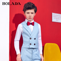  Childrens suit dress Summer boy vest suit suit British style big child flower girl host piano performance suit