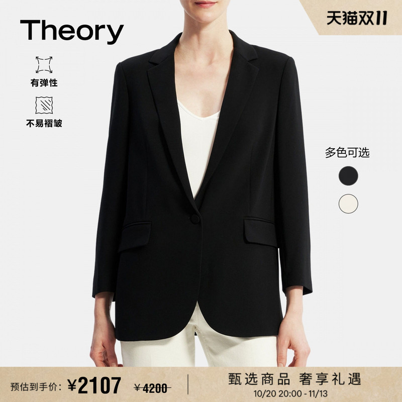 Theory Women's Triacetate Fiber Blend Straight-Leg Boyfriend Style Suit L0109103