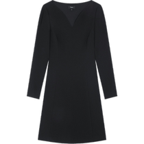 Theory 2024 Early Spring Womens Classic Long Sleeve Sweetheart Neck Dress L1009606
