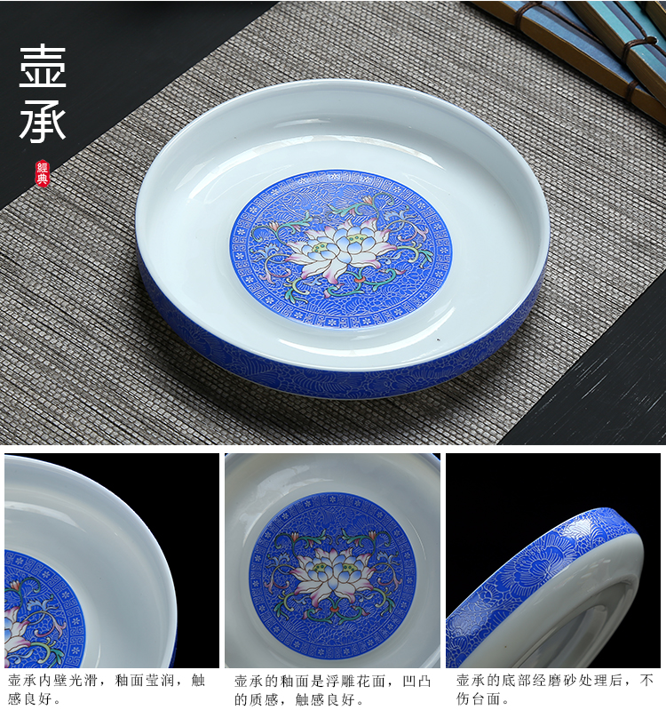 Full color blue and white porcelain and household porcelain kung fu tea tea tray was suit portable travel teapot tea, the tea is taking