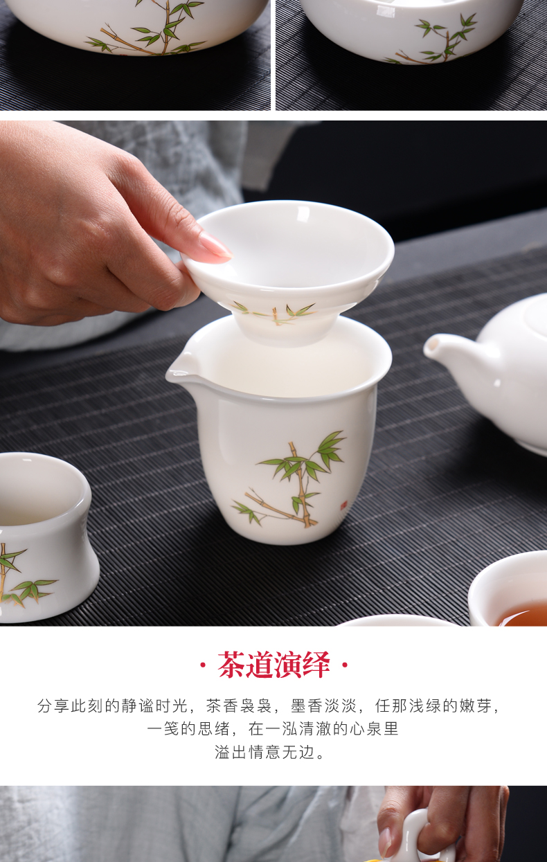 Small white porcelain beauty jade pot of manual dehua porcelain ceramic kung fu tea set the single tea pot lid to use household filter side