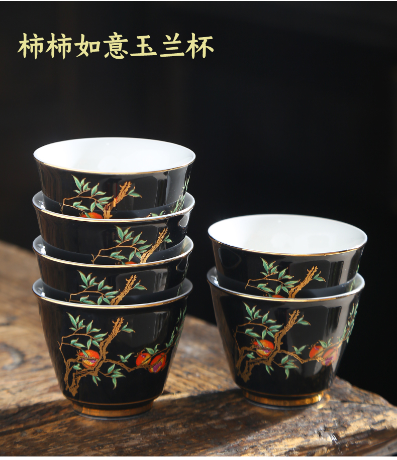 Ceramic tea tasted silver gilding master cup of blue and white, single CPU household kung fu tea tea cup single sample tea cup customization