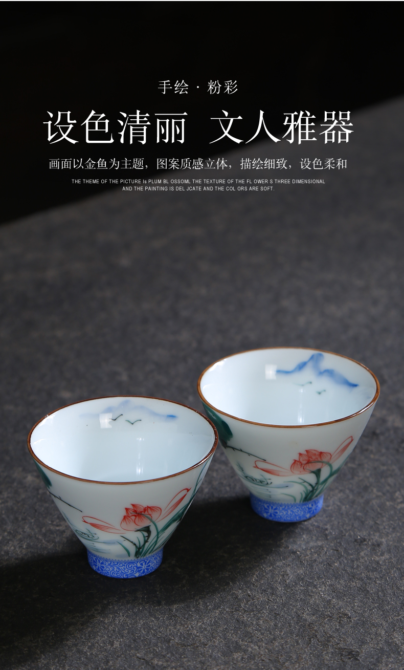 Manual hat to a cup of blue and white porcelain sample tea cup hand - made ceramic cups individual CPU master cup bowl kung fu tea set