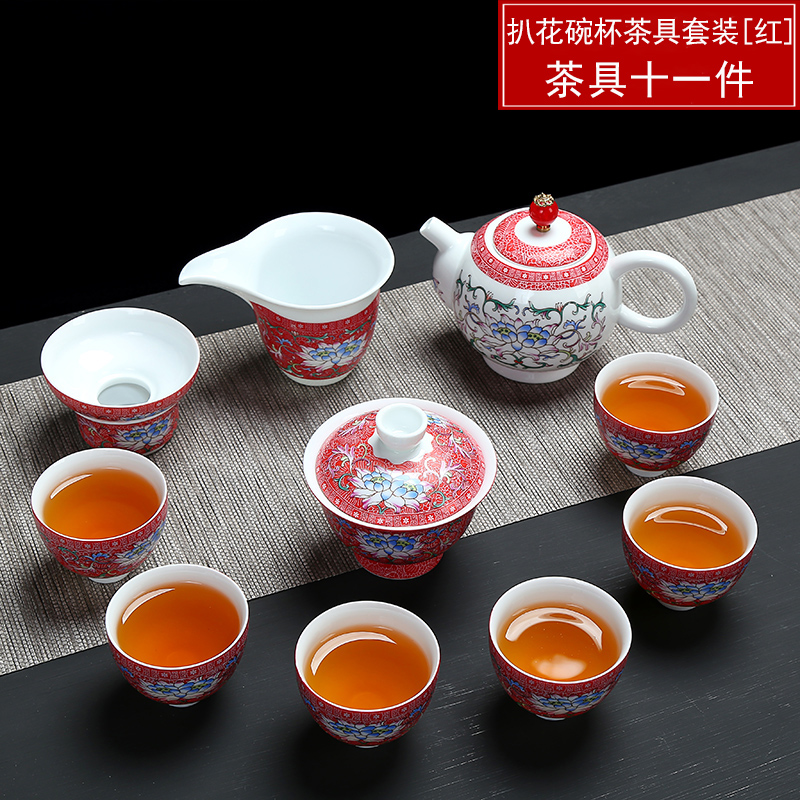 Full color blue and white porcelain, grilled ceramic tea set sample tea cup hand - made of blue and white porcelain tea cups small cup bowl master CPU