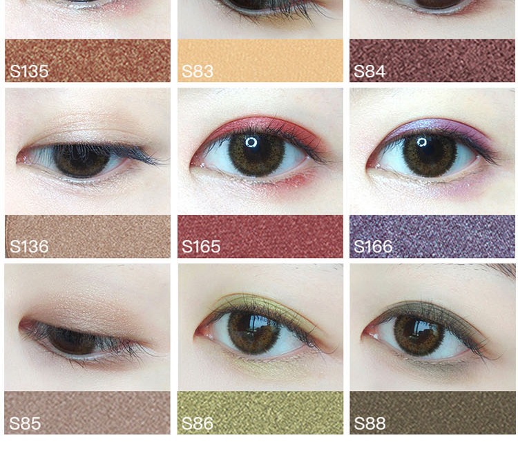 Judydoll Orange Monochrom Eyeshadow S Series Pearlescent Polarized Black Green Blue Purple Pink Silver Brick Red - Bóng mắt phấn mắt estee lauder
