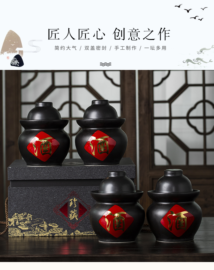 Ceramic sichuan pickle jar household small tea altar altar wine vinegar jar sealed as cans earthenware pickle jar