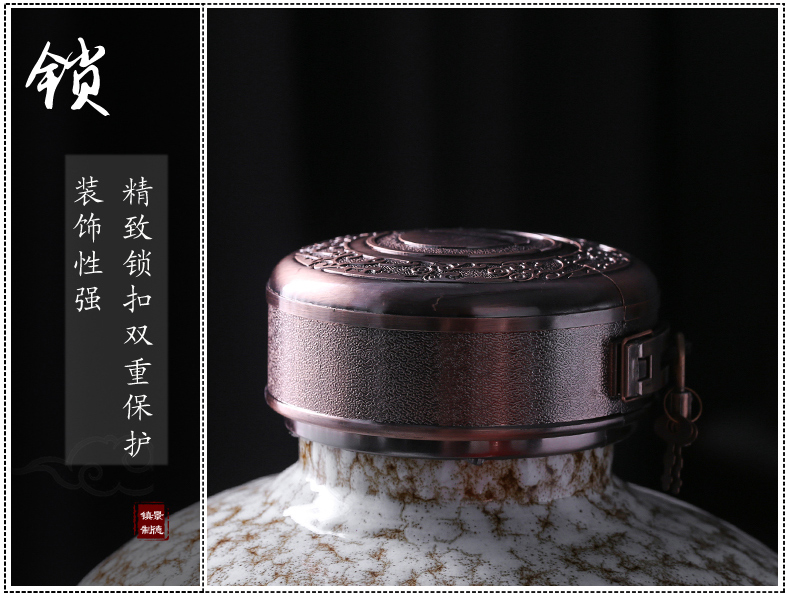 Jingdezhen ceramic jar 10 jins 20 jins 30 seal wine it hip household archaize liquor mercifully jars