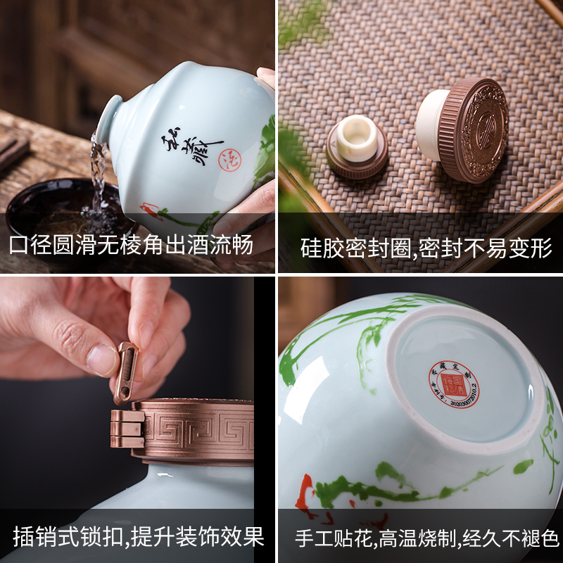 An empty bottle jingdezhen 1 catty loading ceramic 2/3/6 jin mercifully wine pot liquor bottle seal wine household manual jars