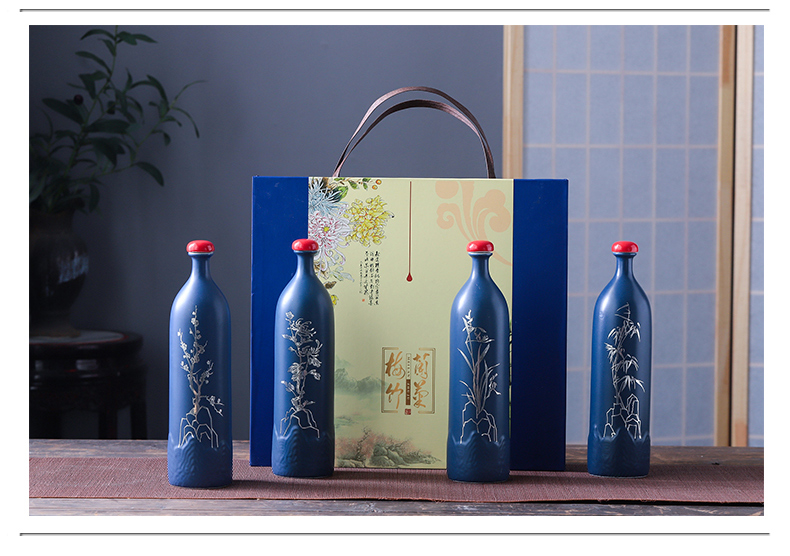 Empty wine bottle 1 catty creative decoration with antique jingdezhen ceramic liquor jar hip home accept customization