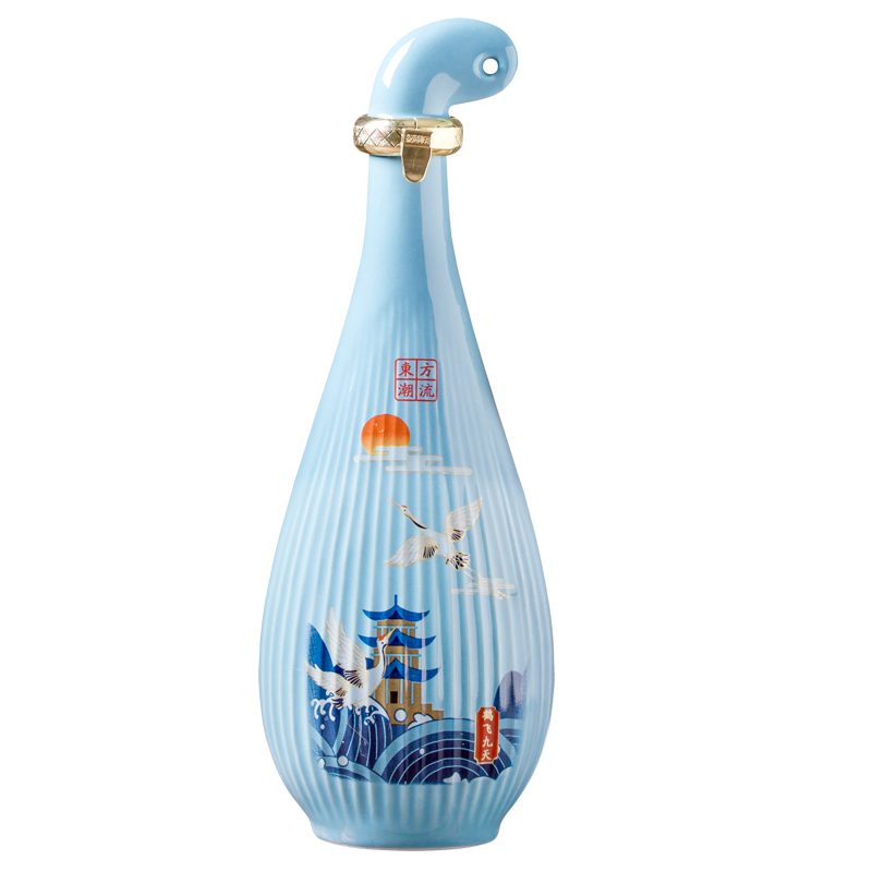 A kilo with empty wine bottles of jingdezhen ceramic home empty bottle of white wine wine jar sealed flask restoring ancient ways gift box