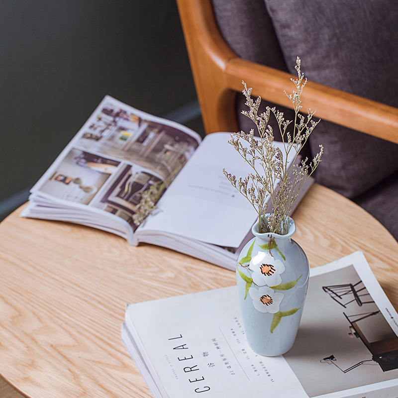 Nordic furnishing articles, jingdezhen ceramic light floret bottle sitting room key-2 luxury creative I and contracted flower, dried flower decorations