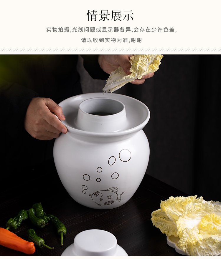 Jingdezhen ceramic pickles altar sichuan pickle jar thickening lead - free seal round family pickles cylinder storage tank