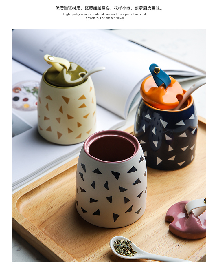 Shed in creative lovely ceramic seasoning sauce pot seasoning box restaurant kitchen salt tank ceramic pepper pot