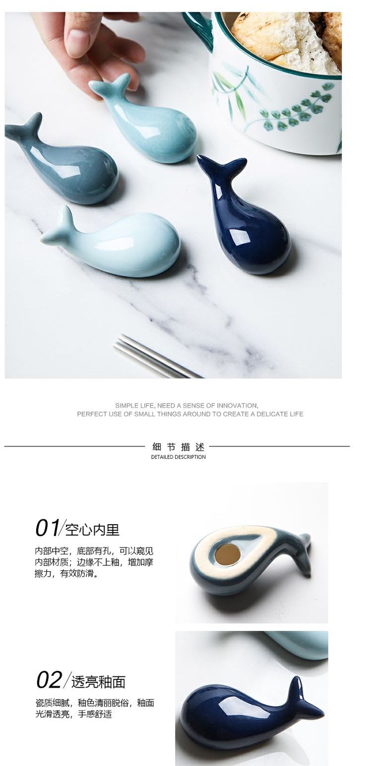 Sheri dễ thương sáng tạo mô hình cá voi đũa đũa đũa đũa đũa thìa giá bộ khách sạn bộ đồ ăn - Đồ ăn tối bộ bát đĩa đầy đủ