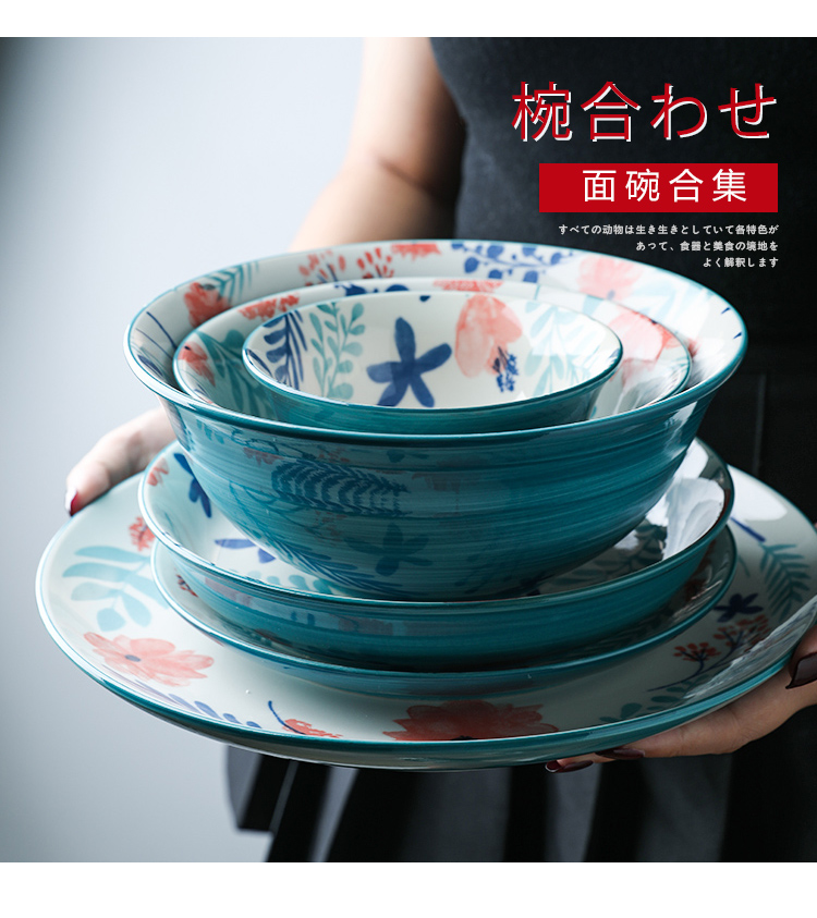 Selley ceramic rainbow such use large pull rainbow such as bowl soup bowl bowl individual household mercifully rainbow such as to use the student 's dormitory to use chopsticks