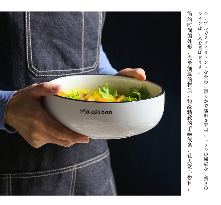 Selley ceramic rainbow such use large pull rainbow such as bowl soup bowl bowl individual household mercifully rainbow such as to use the student 's dormitory to use chopsticks