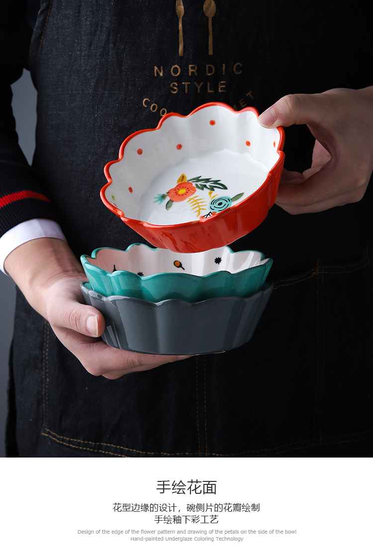 Pongsapat hand - made small pure and fresh and lace Japanese ceramic bowl dessert consisting bowl dessert bowl of fruit salad bowl for the job