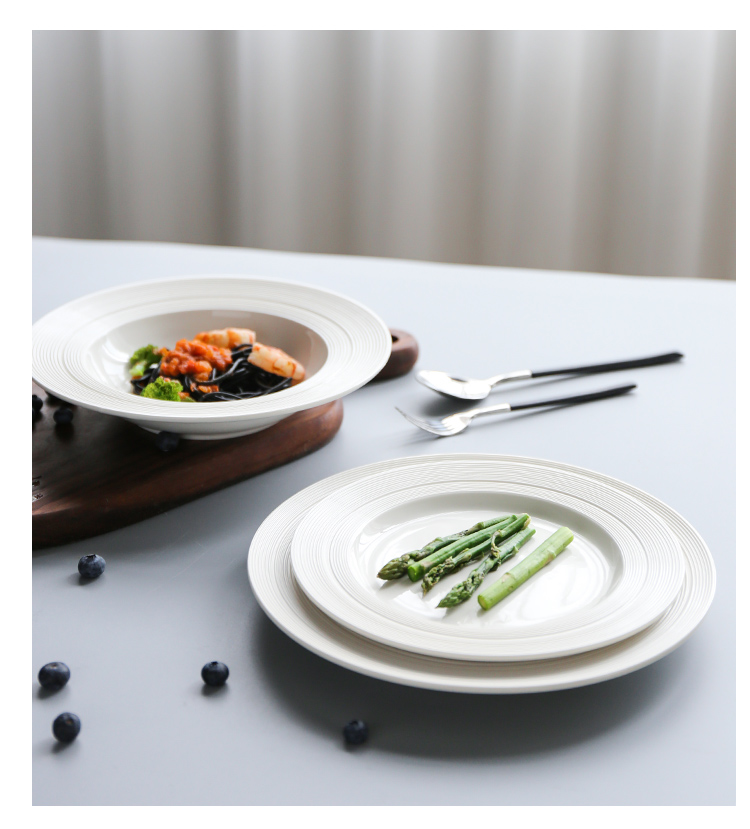 Selley straw thread ceramic dish plate of spaghetti western food steak plate thick soup plate vegetables salad plate