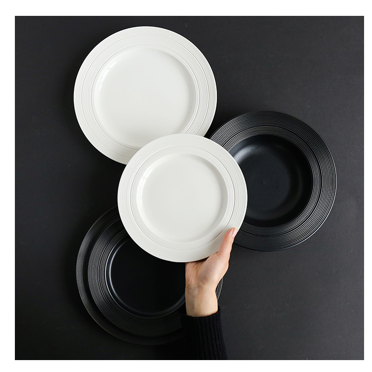 Selley straw thread ceramic dish plate of spaghetti western food steak plate thick soup plate vegetables salad plate