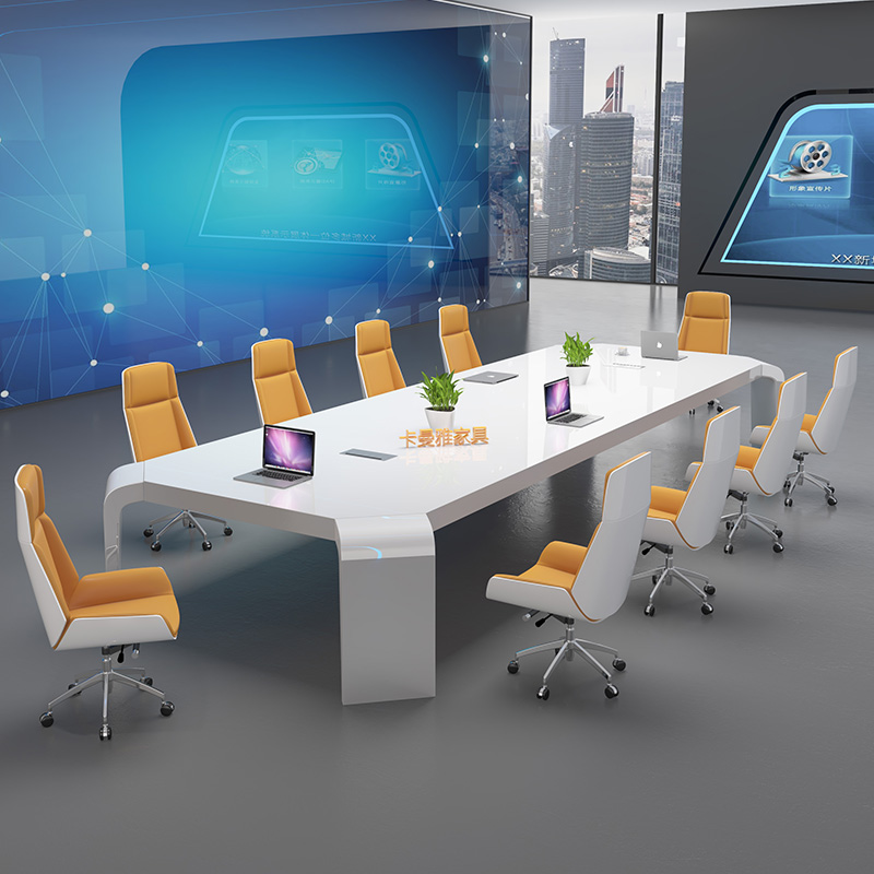 Office Painting Conference Table Long Table Simple Modern Large-scale Table and Chair Combination Long Road Desk