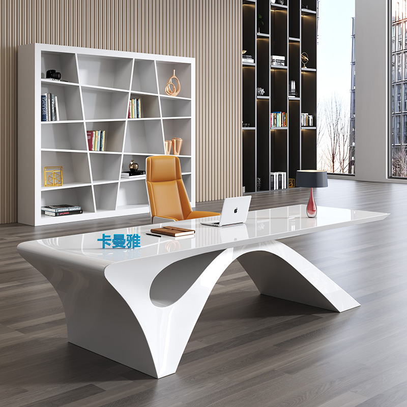 Fashion Baked Lacquer Boss Desk President Desk Minimis Modern Big Bandae Portfolio Creative Director Manager Table Furniture