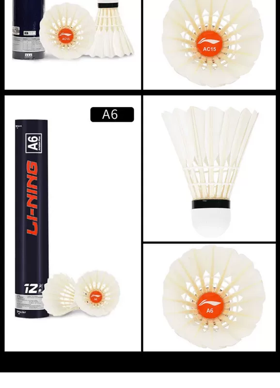 quả cầu lông yonex Cầu lông Li Ning [chính hãng, chọn lọc kỹ càng] bay tập luyện và thi đấu ổn định siêu bền tốc độ AE15-77 12 chiếc vợt cầu lông cho người mới chơi