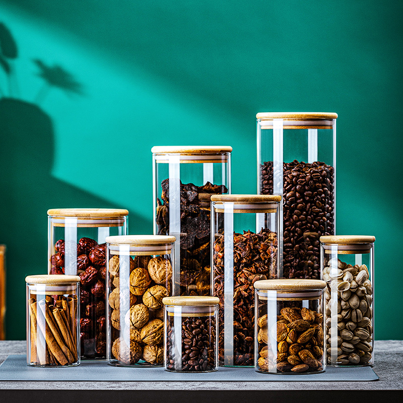 ティー缶ガラス密封瓶食品グレード家庭用スパイス保存瓶穀物ボトルドライフルーツティー保存小さな瓶
