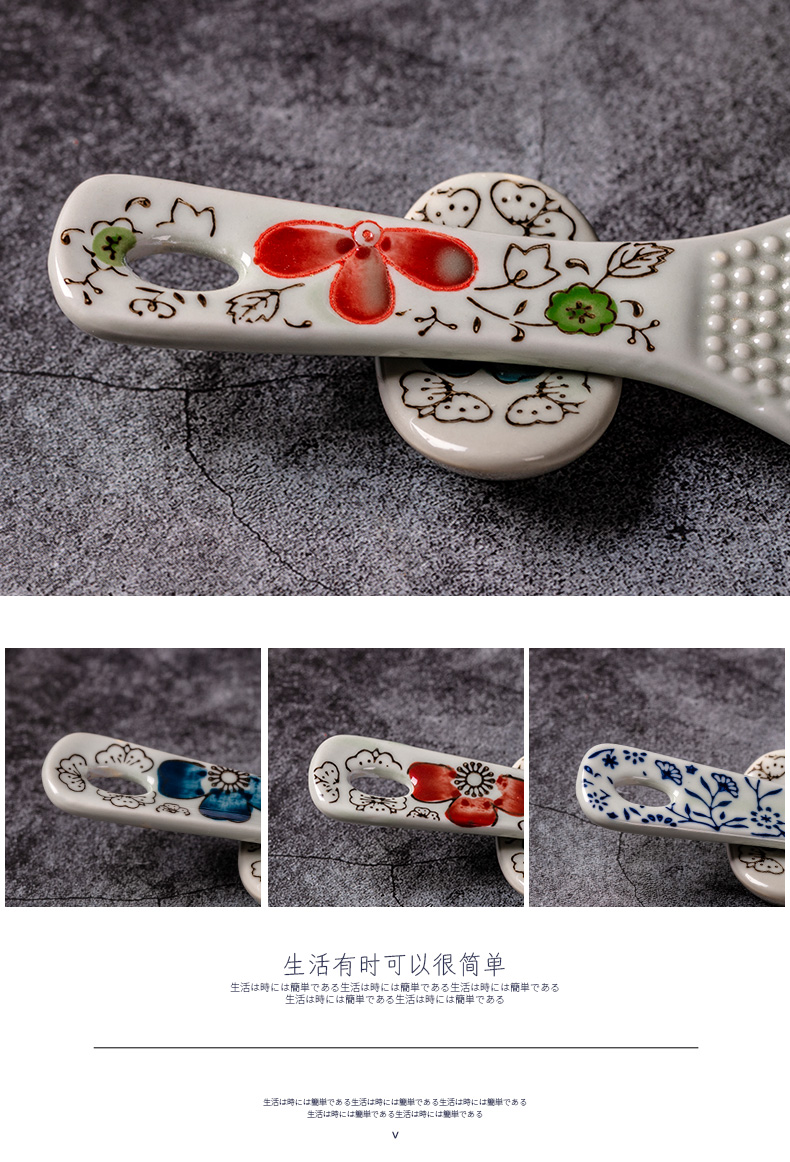 A Japanese rice ladle creative move ceramics glaze color health rice cooker rice ladle style restoring ancient ways