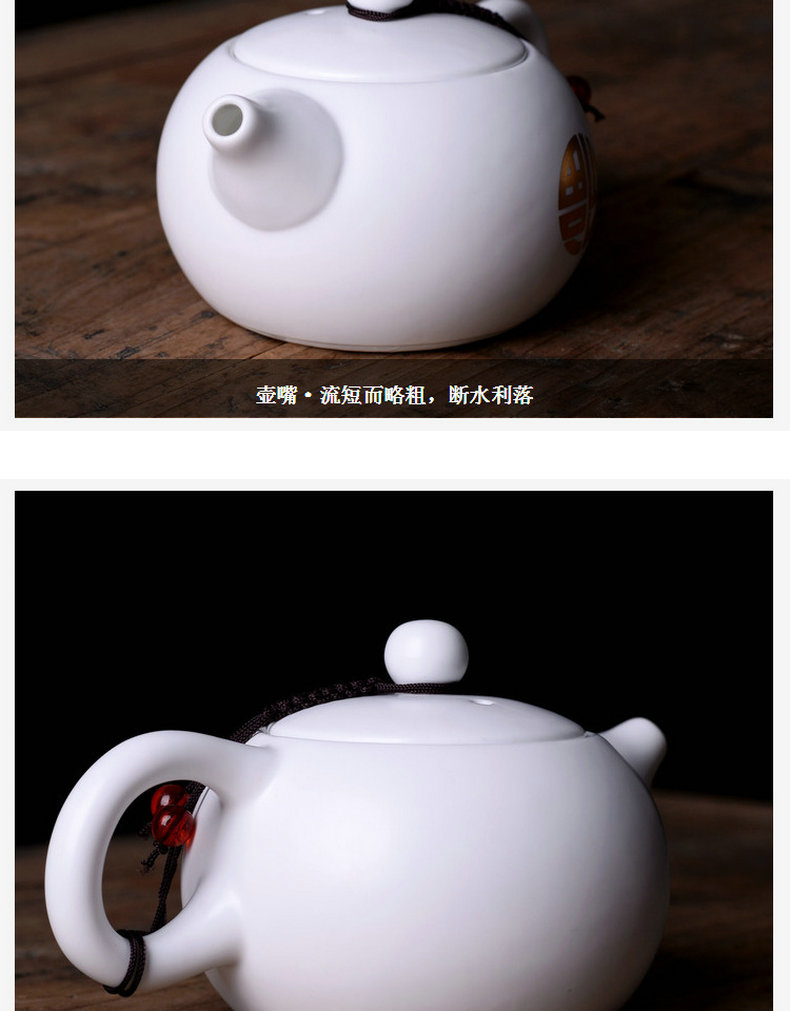 Ceramic up teapot household elder brother up kung fu tea set piece of ice to crack open teapot contracted office tureen tea