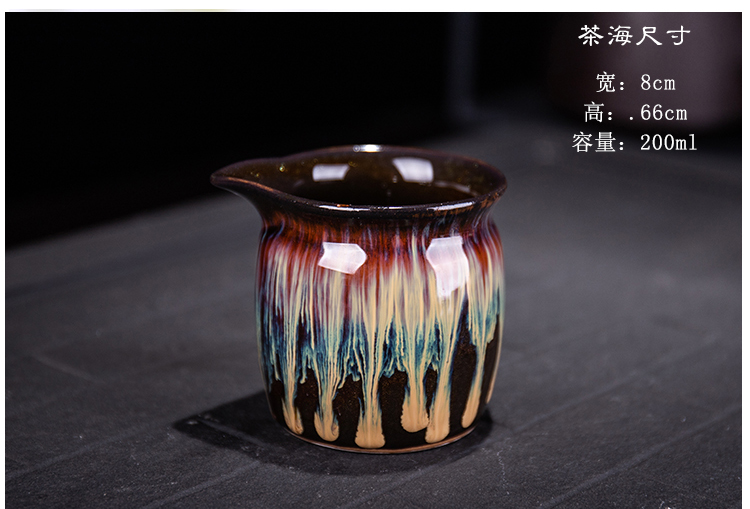Ya xin company hall temmoku glaze ceramic fair coppering. As silver cup large up with tea and a cup of tea tea machine tools