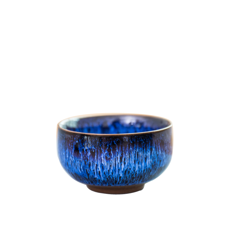 Ya xin up built lamp cup retro kung fu tea master cup single cup tea light sample tea cup ceramic glaze porcelain