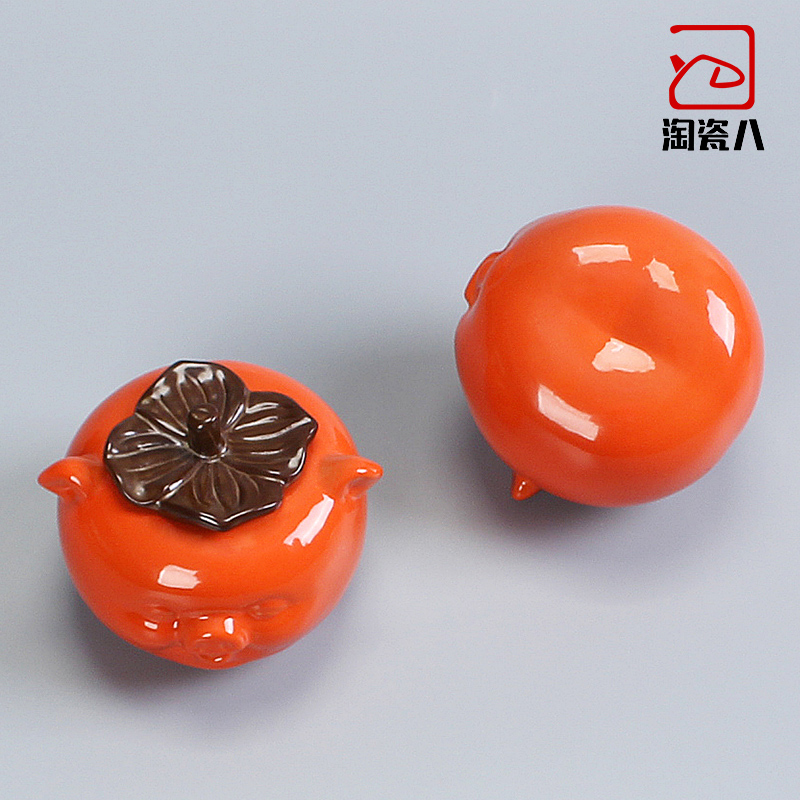 Ya xin company hall manual creative persimmon caddy fixings jingdezhen mini portable moistureproof small sealed storage tank