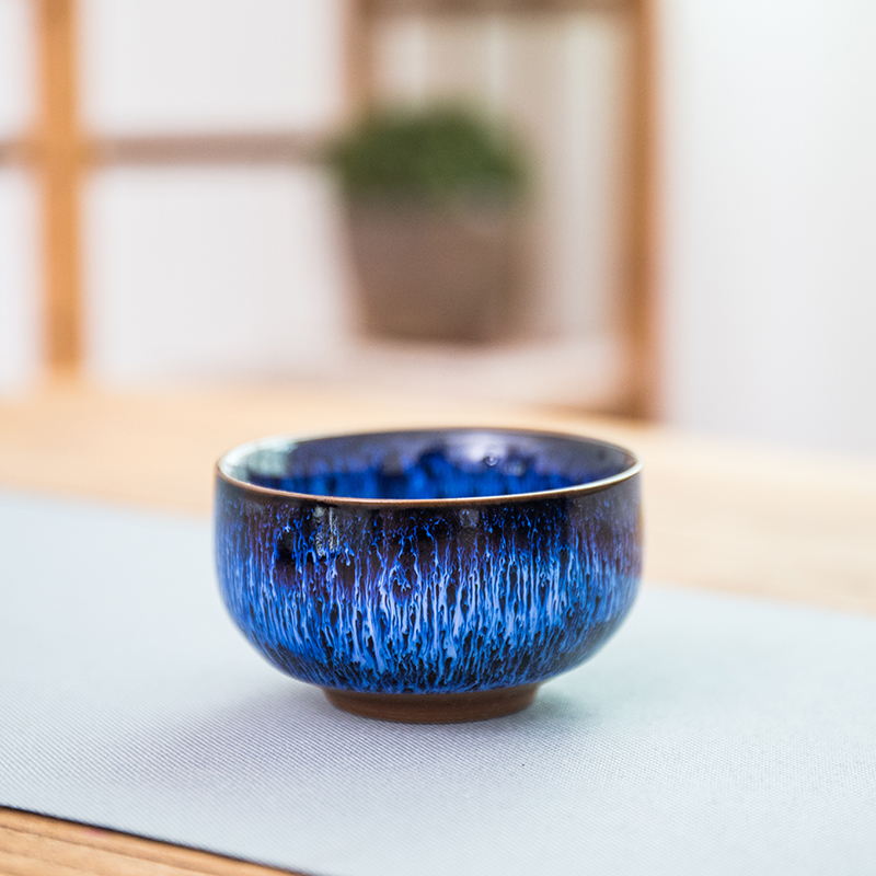 Ya xin up built lamp cup retro kung fu tea master cup single cup tea light sample tea cup ceramic glaze porcelain