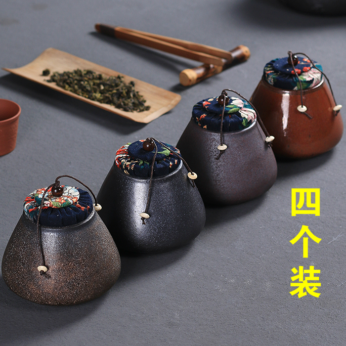 Jasmine tea pot, ceramic tea set tea caddy fixings warehouse sealed household storage tank pu 'er tea pot travel POTS