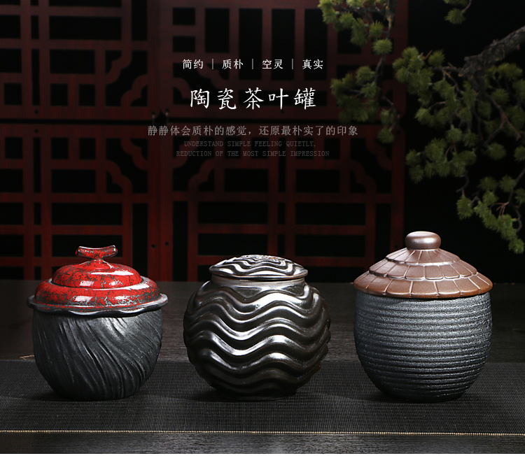 Jasmine tea pot, ceramic pot seal tank reservoir storage POTS coarse pottery tea pu 'er tea general wake tea boxes