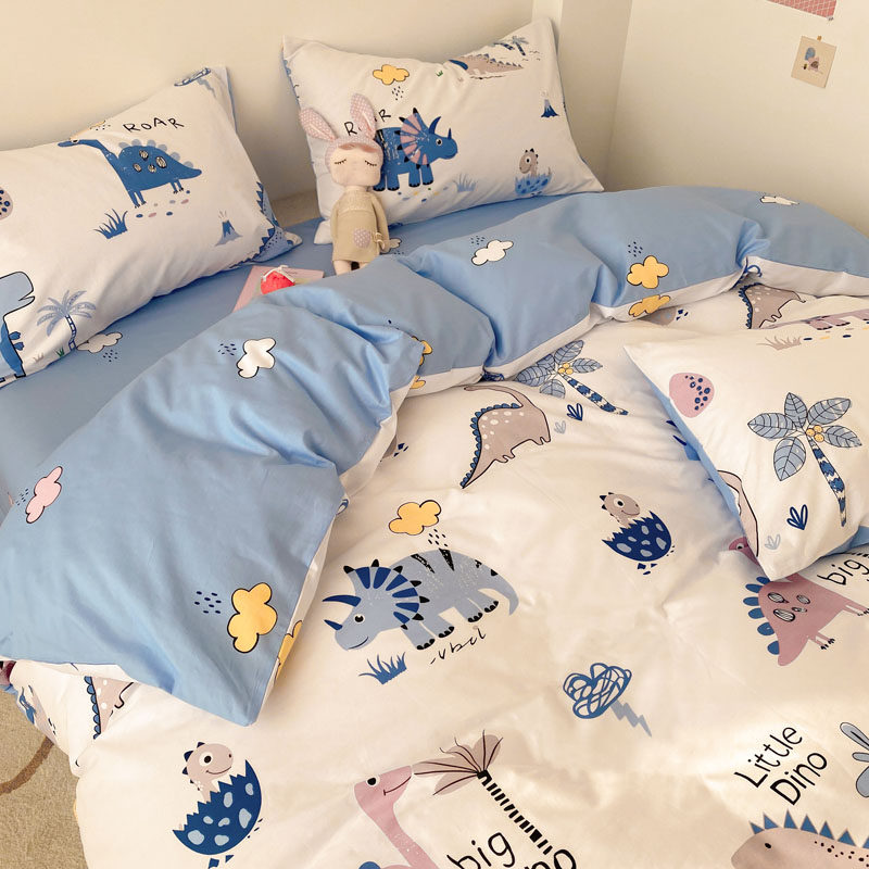 Cartoon Quilt Cover Single Piece Pure Cotton 100 Whole Cotton Boy Ins Student Dormitory 150x200 Children covered with hood 200x230