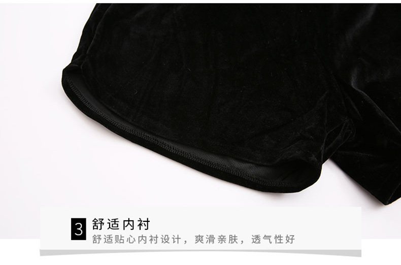 Quần short nữ mùa đông 2018 phiên bản mới của Hàn Quốc nhung vàng cao đến eo cao quần ống rộng quần một chiếc quần mỏng bên ngoài mặc quần short trắng nữ mặc với áo gìquần jean ngắn nữ đẹp