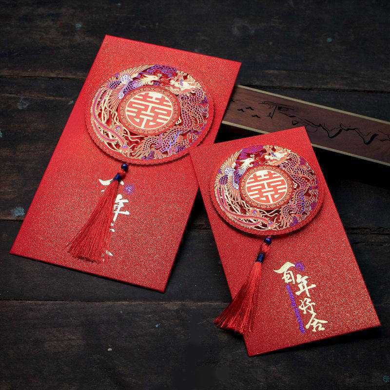 Chinese festive wedding personality high-end wedding products wedding thousands of yuan red envelope bag New Year's Yuan Red Envelope