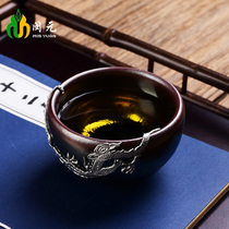 Min Yuan Jianzhan Tianmu glazed silver inlaid sterling silver tea cup tea set ceramic tea cup tea bowl Master Cup