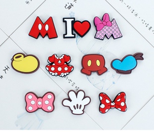 硅胶PVC软胶贴片 手机壳装饰胸针冰箱贴发饰配件米妮卡通蝴蝶结