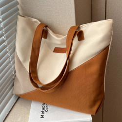 Korean Style Large-Capacity Bag for Women 2025 New Commuter Tote Bag Single Shoulder Bag College Student Large Bag Tote Bag Canvas Bag