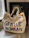 Korean Style Canvas Bag for Women 2026 New Simple Large-Capacity Letter Shoulder Crossbody Bag Student Class Tote Bag