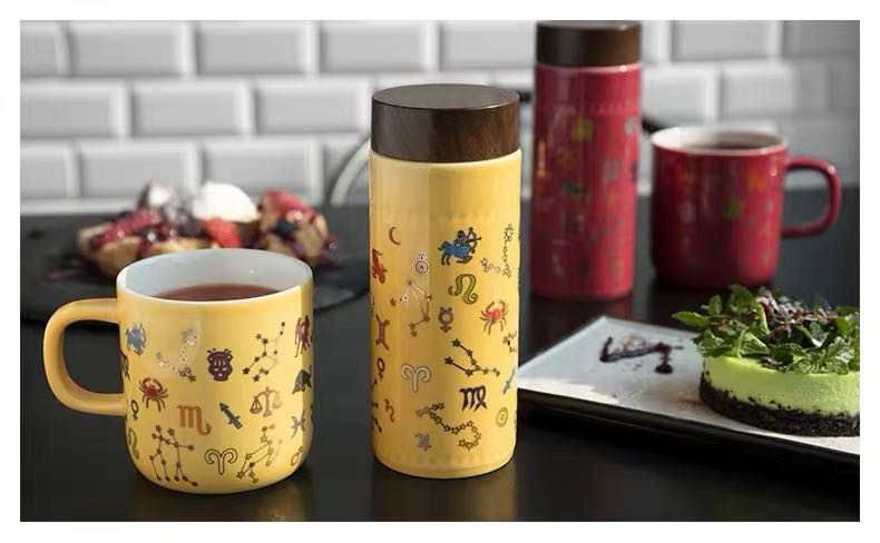 Do Tang Xuan porcelain cup 12 zodiac signs mark cup without cover ceramic water cup gift boxes