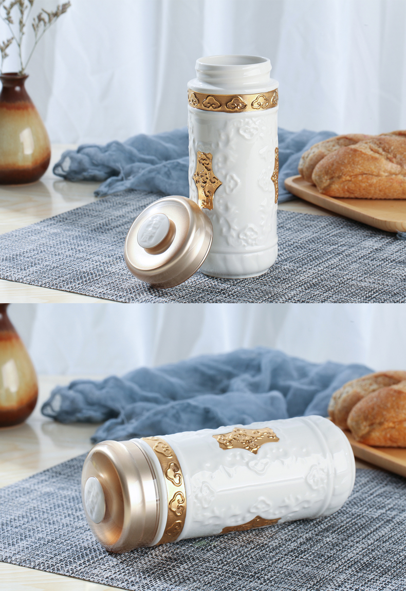 Do Tang Xuan porcelain cup the best Snow White gold double deck glass cup cup cup with creative gifts