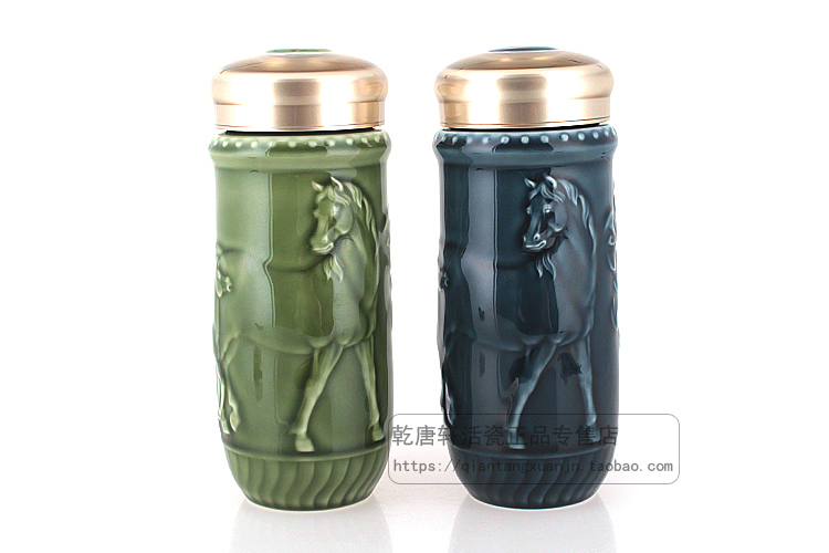 Dry Tang Xuan porcelain cup live happiness along the portable portable cup with cover glass creative keller to elders