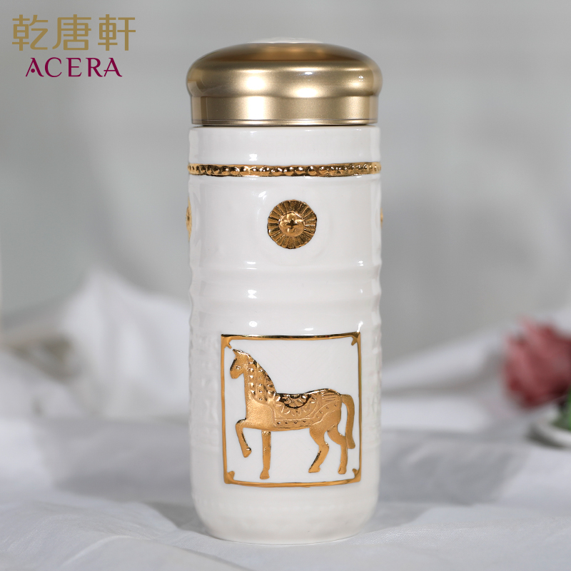 Dry Tang Xuan live China cups and gold royal horse office with a cup of tea cup business gift to elders