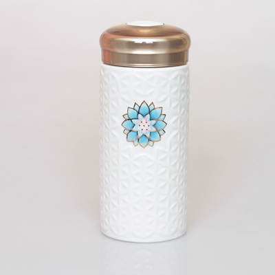 Do Tang Xuan porcelain cup the flower of life 300 ml hand paint double with ceramic cup gift boxes