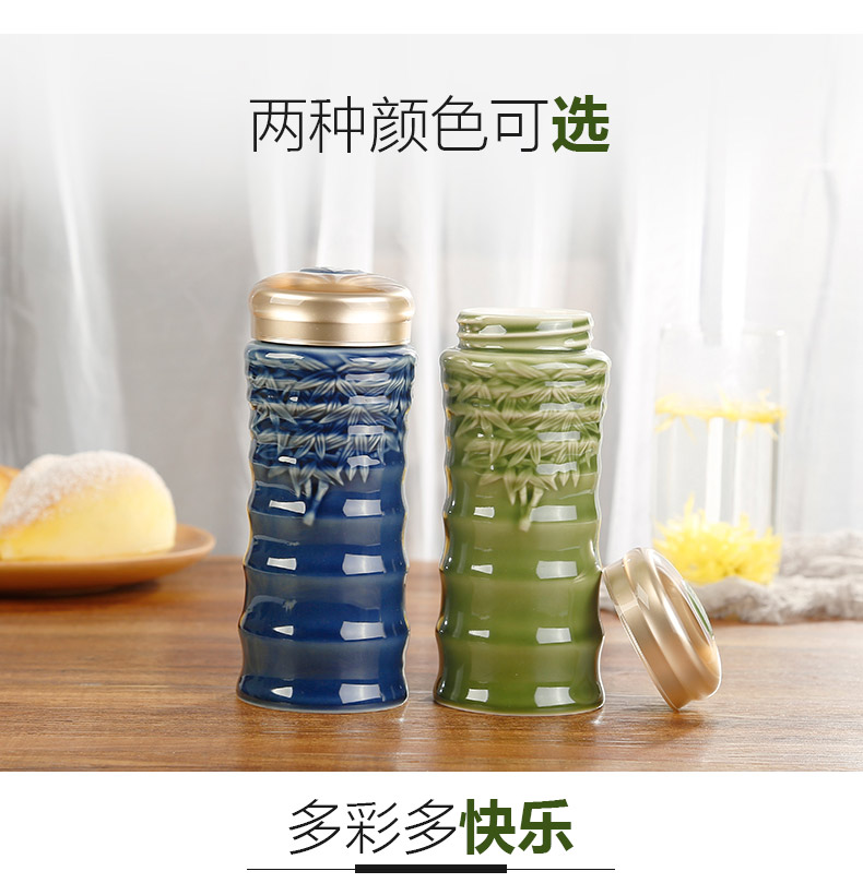 Do Tang Xuan ceramic cup big bamboo cup with the boss office tea mugs non vacuum cup double